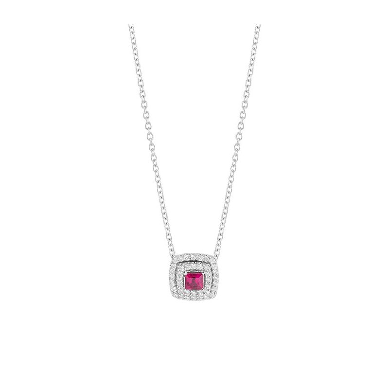 Salvini - Collana Oro Bianco - Diamante E Rubino