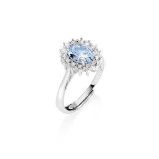Amen - Anello Royal Lady - Zircone Acquamarina - Donna