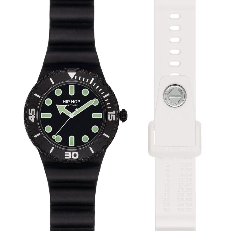 Hip Hop Master - Orologio Silicone Nero - 41 Mm