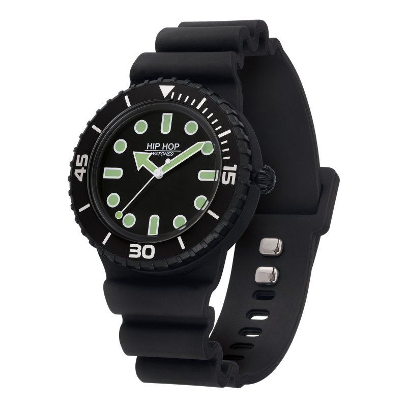 Hip Hop Master - Orologio Silicone Nero - 41 Mm
