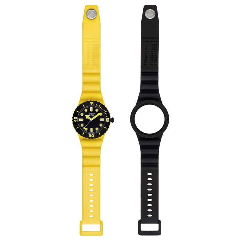 Hip Hop - Master Orologio - Silicone Giallo - 41 Mm