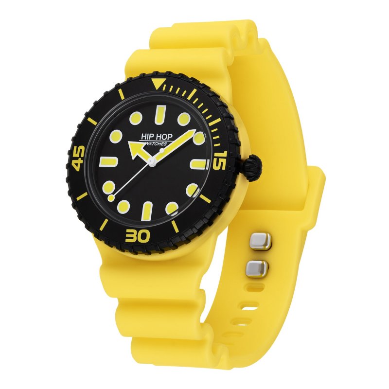 Hip Hop - Master Orologio - Silicone Giallo - 41 Mm