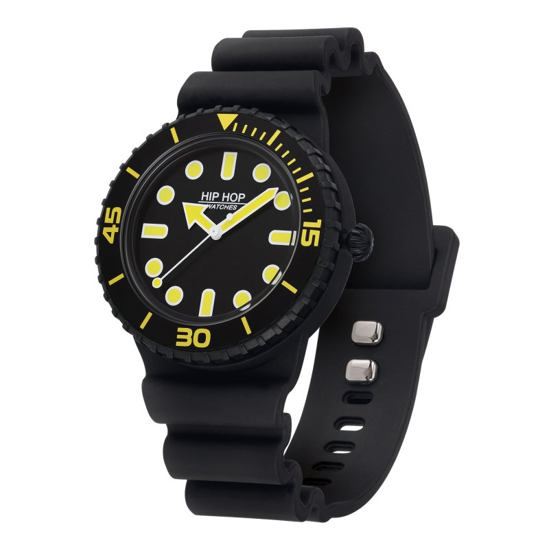 Hip Hop - Master Orologio - Silicone Giallo - 41 Mm