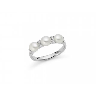Miluna - Anello Bouquet - Perle Oriente - Argento