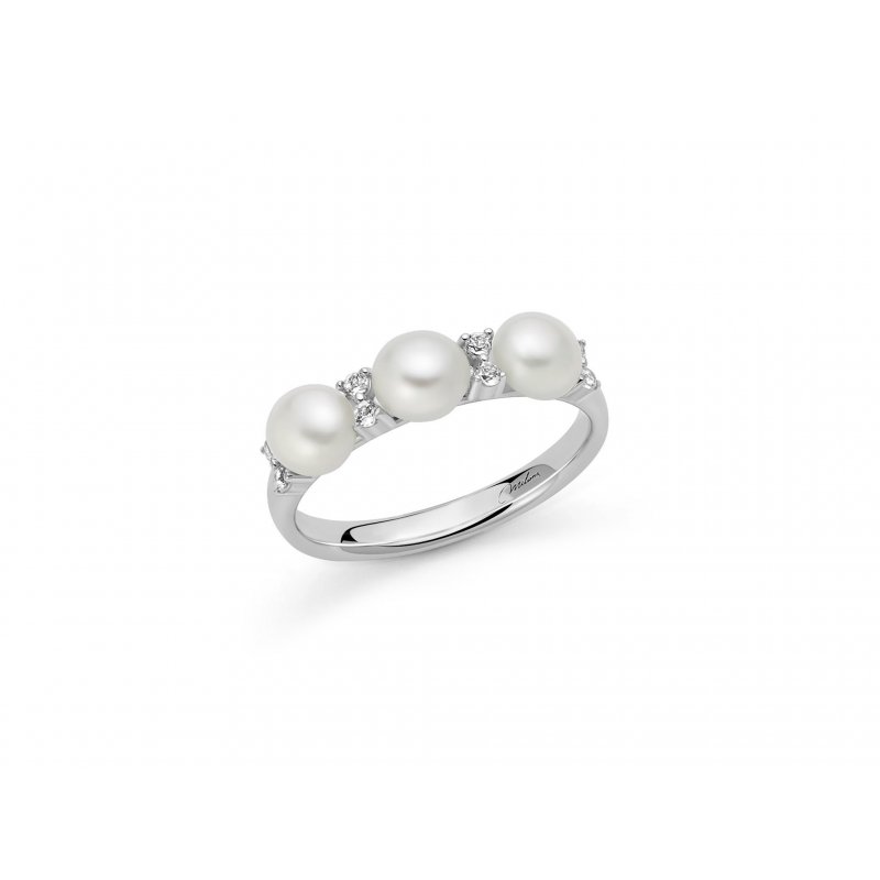 Miluna - Anello Bouquet - Perle Oriente - Argento