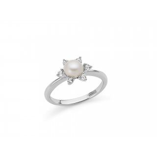 Miluna - Anello Con Perla Oriente - Argento 925