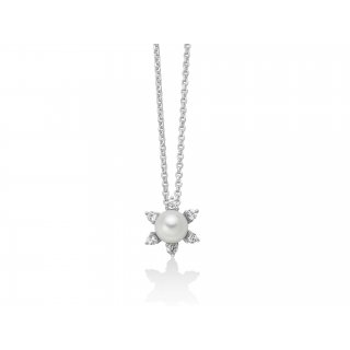 Miluna - Collana Unica - Perla Oriente - Argento 925