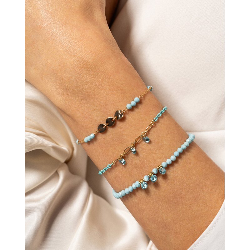 Rue Des Mille - Bracciale Elastico Zirconi Milky - Argento
