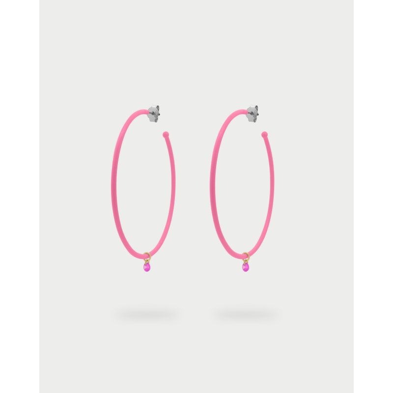 Rue Des Mille - Orecchini Hoops Big Verniciati - Zircone