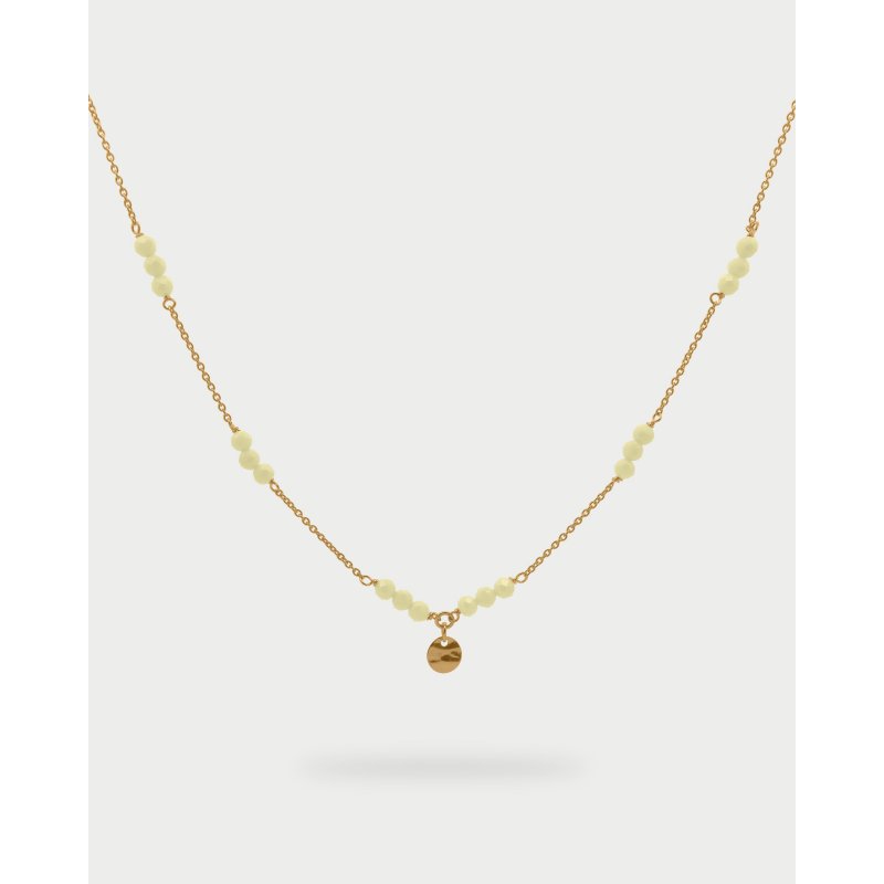 Rue Des Mille - Girocollo Catena - Argento Dorato - Zirconi Milky