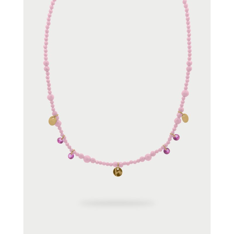 Rue Des Mille - Girocollo Zirconi Milky - Argento 925 - Oro 18Kt