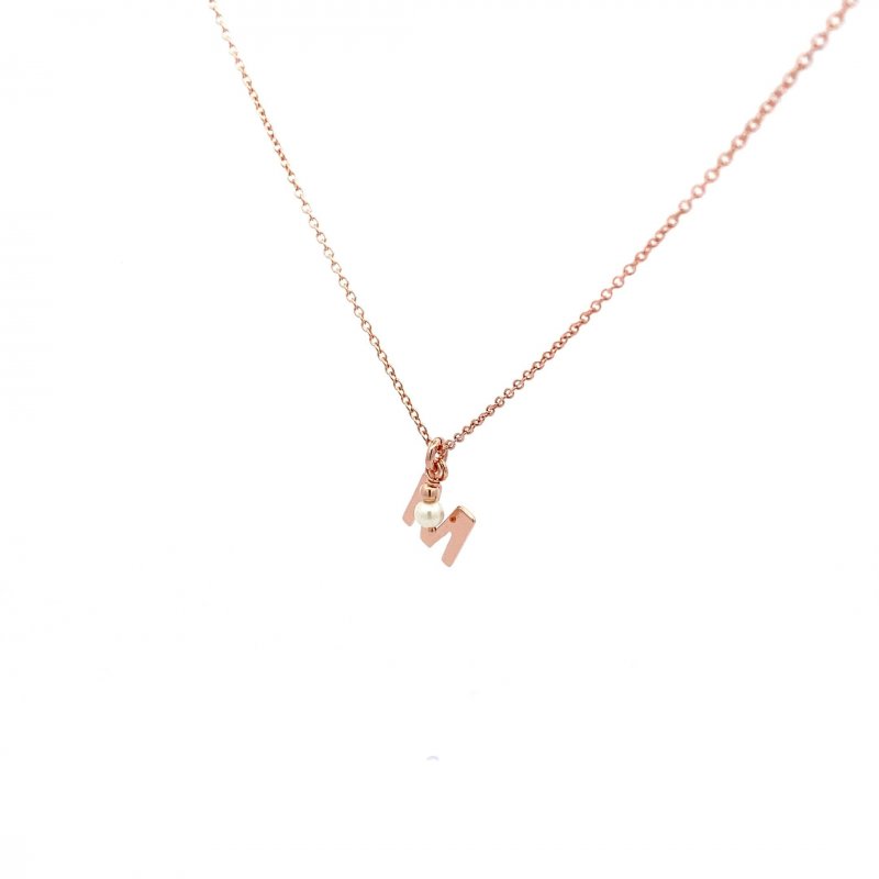 Rue Des Mille - Girocollo Lettera E - Argento 925 - Oro Rosa