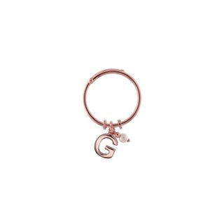 Rue Des Mille - Anello Lettera E - Argento 925 - Oro Rosa