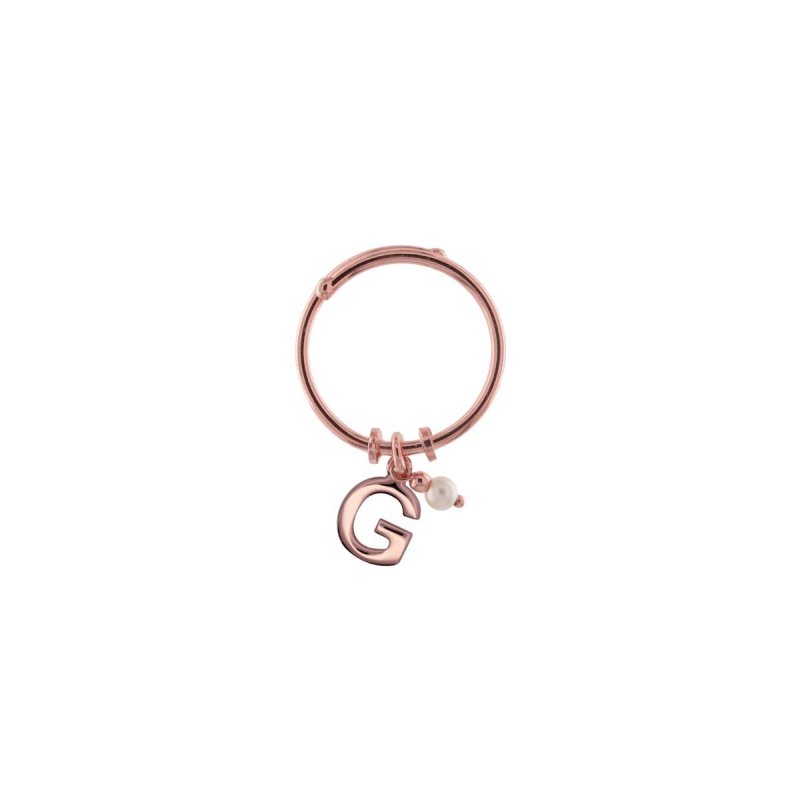 Rue Des Mille - Anello Lettera E - Argento 925 - Oro Rosa