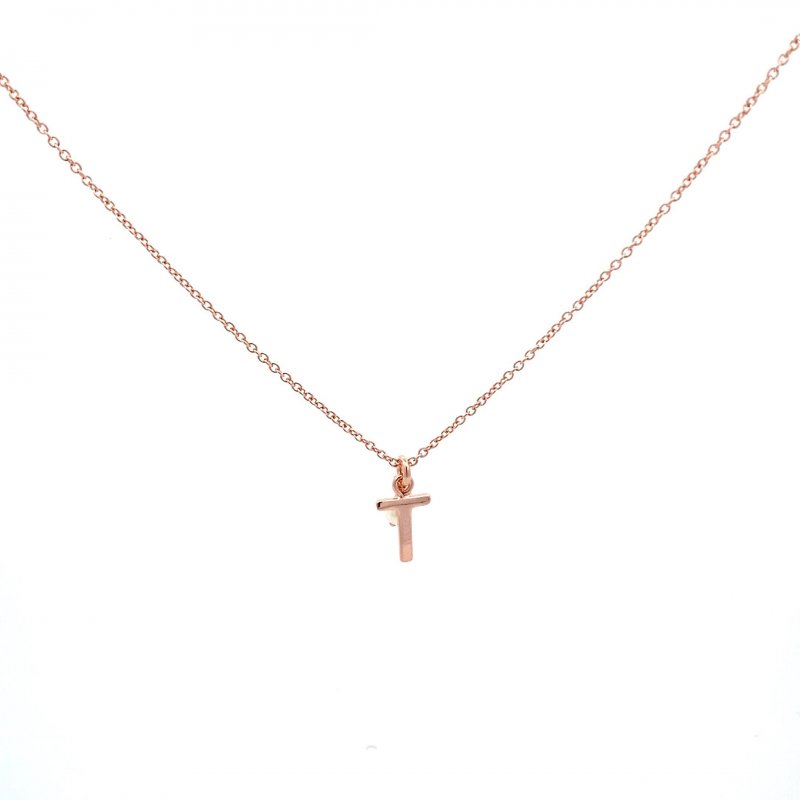 Rue Des Mille - Girocollo Lettera E - Argento 925 - Oro Rosa