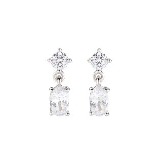 Amen - Orecchini Princess - Zircone Bianco - Argento