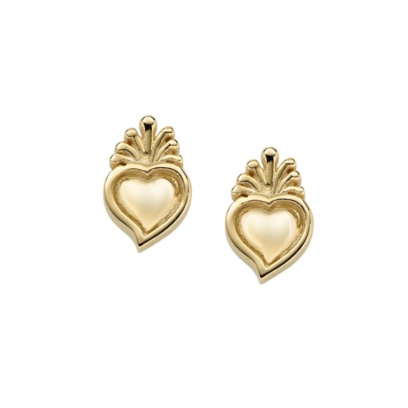 Amen - Orecchini Mini Sacro Cuore - Donna - Dorati