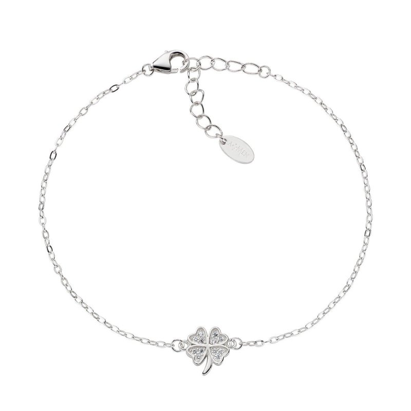 Amen - Bracciale Quadrifoglio - Zirconi Bianchi - Donna