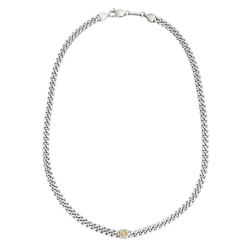 Breil Tribe - Collana Crossroads - Acciaio Satinato - Cubic Zirconia