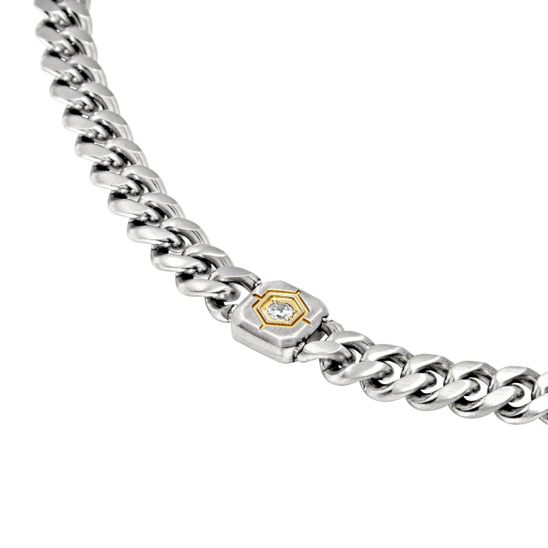 Breil Tribe - Collana Crossroads - Acciaio Satinato - Cubic Zirconia
