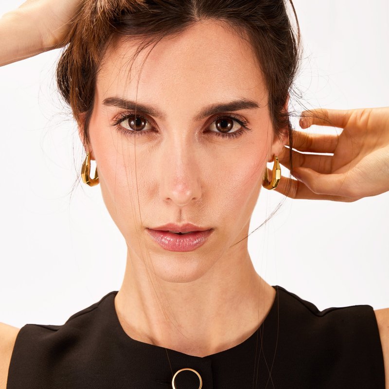 Breil Tribe - Orecchini Hypnotic - Acciaio Oro - Design Esagonale