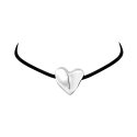 Breil - Choker Big Heart - Acciaio Lucido - Camoscio Nero