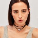 Breil - Choker Big Heart - Acciaio Lucido - Camoscio Nero