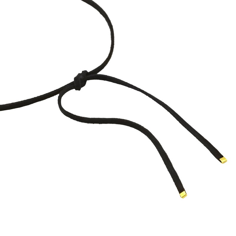 Breil - Choker Big Heart - Acciaio Dorato - Camoscio Nero