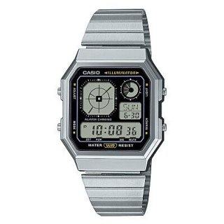 Casio Vintage Argentato/Acciaio Orologio Uomo A130We-1Aef