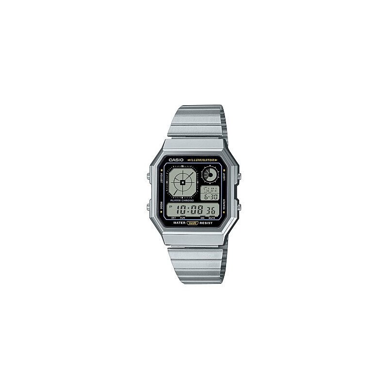Casio Vintage Argentato/Acciaio Orologio Uomo A130We-1Aef