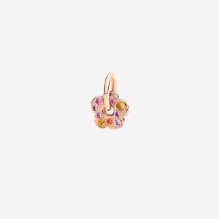 Dodo - Ciondolo Fiore Oro Rosa - Zaffiri Rosa - Zaffiri Arancio