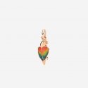 Dodo - Ciondolo Pappagallo Oro Rosa - Smalto Multicolor