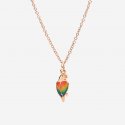 Dodo - Ciondolo Pappagallo Oro Rosa - Smalto Multicolor