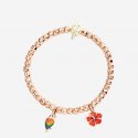 Dodo - Ciondolo Pappagallo Oro Rosa - Smalto Multicolor