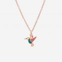 Dodo - Ciondolo Colibrì Oro Rosa 9K - Smalto Perlato