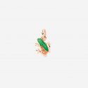 Dodo - Ciondolo Rana Oro Rosa - Smalto Verde - Zaffiri Arancio