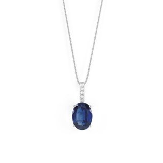 Bliss - Collana Le Jolie - Oro Bianco - Diamante - Zaffiro