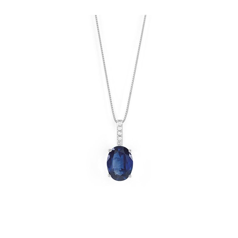 Bliss - Collana Le Jolie - Oro Bianco - Diamante - Zaffiro
