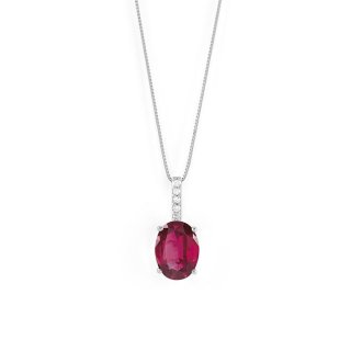 Bliss - Collana Le Jolie - Oro Bianco - Diamante - Rubino
