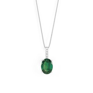 Bliss - Collana Le Jolie - Oro Bianco - Diamante - Smeraldo