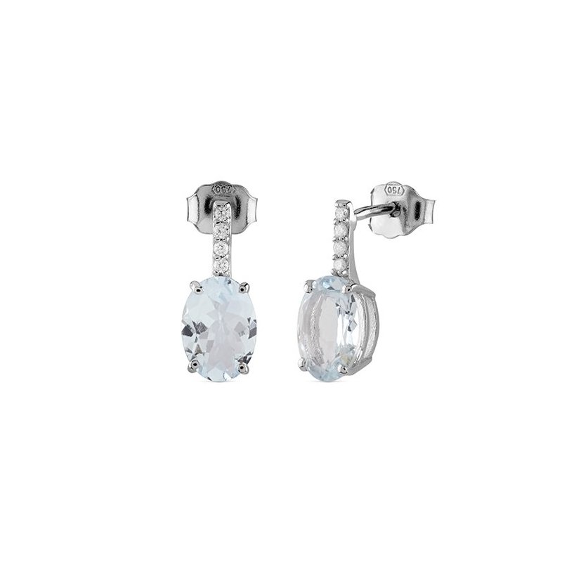 Bliss - Orecchini Stephanie - Oro Bianco - Diamante Ovale