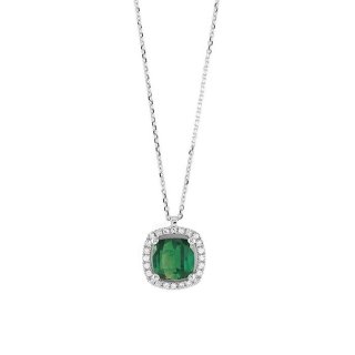 Bliss - Collana Dream Colore - Oro Bianco - Diamante Smeraldo