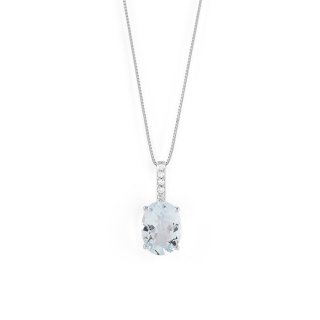 Bliss - Collana Stephanie - Oro Bianco - Diamante Ovale