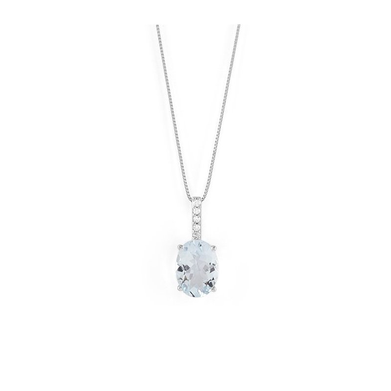 Bliss - Collana Stephanie - Oro Bianco - Diamante Ovale