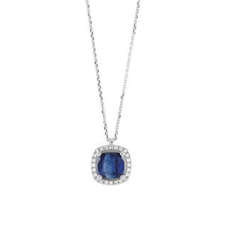 Bliss - Collana Dream - Oro Bianco - Diamante - Zaffiro