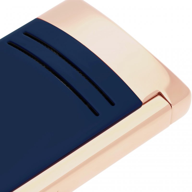 St Dupont - Accendino Maxijet - Laccato Blu - Oro Rosa