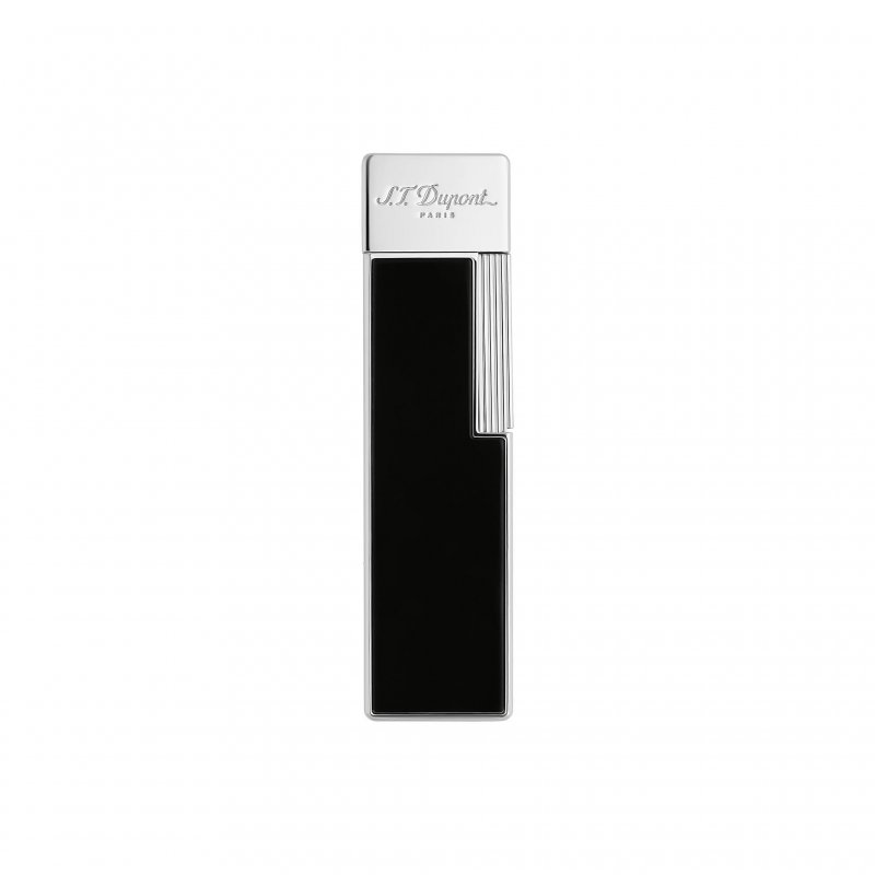 St Dupont - Accendino Twiggy - Lacca Nera - Finiture Cromate