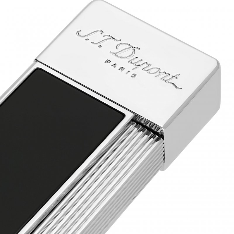St Dupont - Accendino Twiggy - Lacca Nera - Finiture Cromate