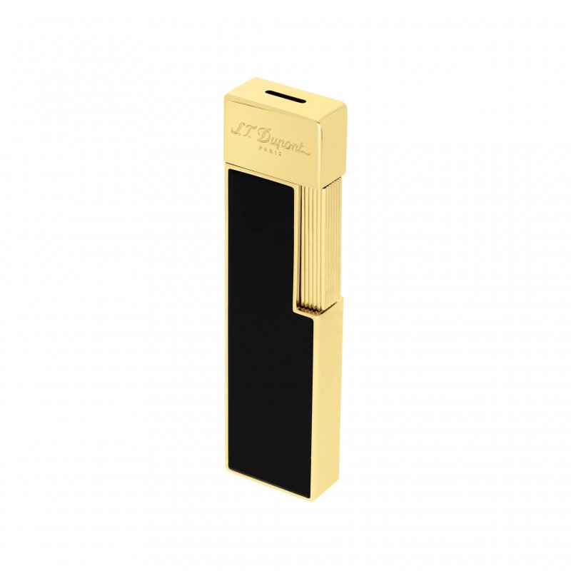 St Dupont - Accendino Twiggy - Laque Nero - Finiture Dorate