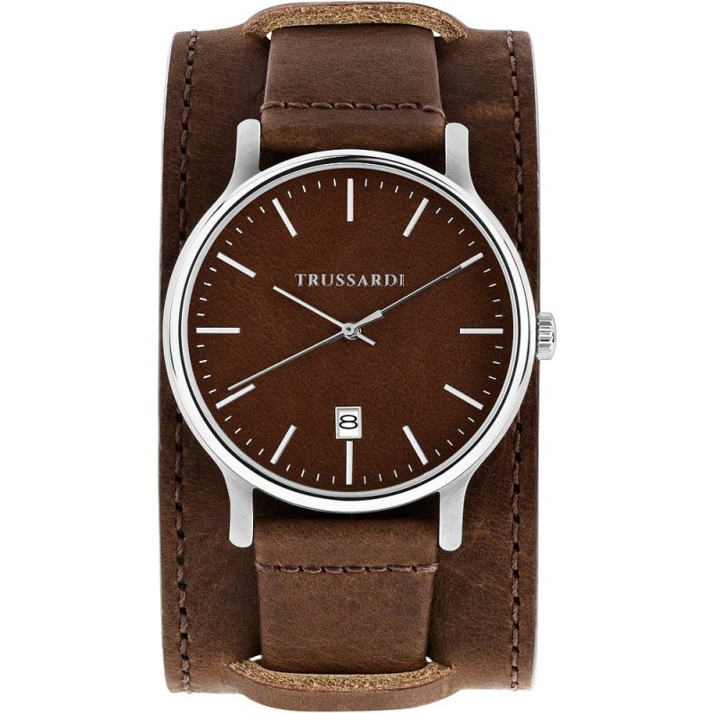 Trussardi - Orologio T-Inedito - Uomo - Pelle Marrone
